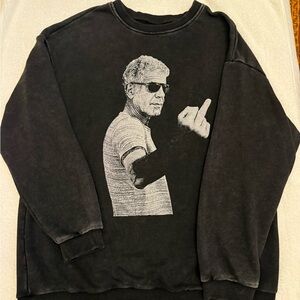 Men's Black Graphic Sweater Anthony Bourdain